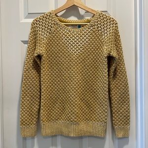 Anthropologie Sparrow Yellow Gold Sweater Size Small